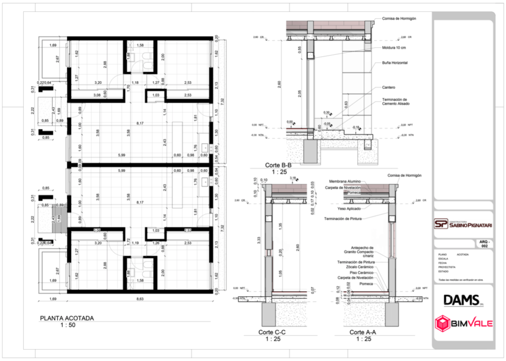 Vista 3 del modelo BIM del conjunto de viviendas